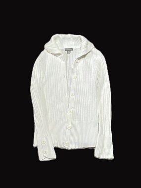 Beechers Brook White Cotton Cardigan Size M